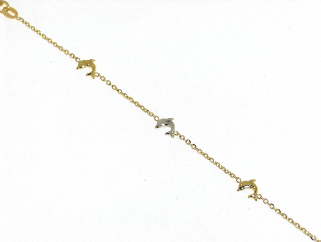 Bracciale Donna Oro Giallo e Bianco Delfini - Toptime Store