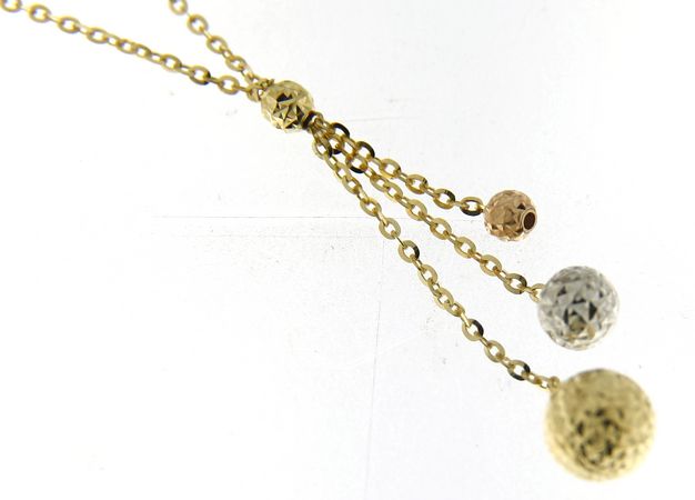 Collana da Donna Top Time in Oro Giallo 18kt con Sfere Pendenti