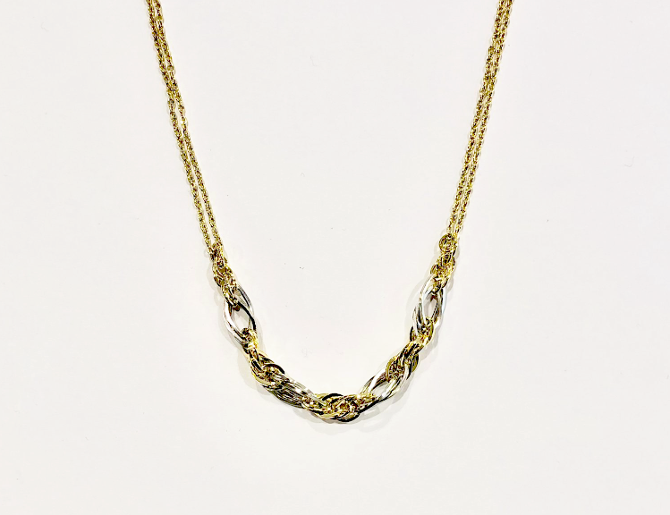 Collana Donna Fantasia Oro Giallo e Bianco - Toptime Store