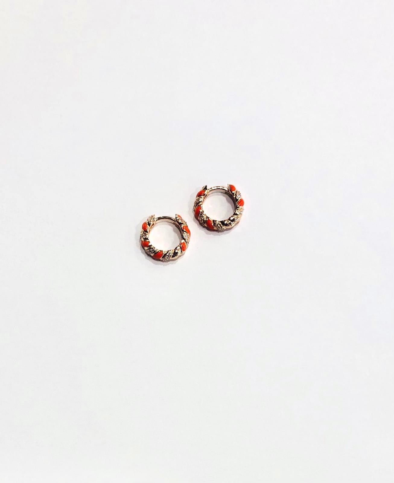 Orecchini Argento 925 Rosato Smaltati - Toptime Store