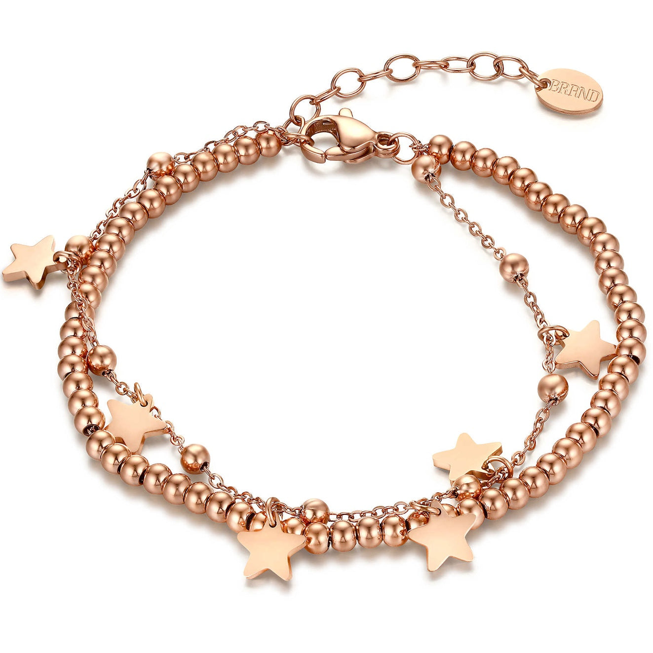 Bracciale da Donna Brand in Acciaio Rosato Collezione Stardust con Stelle