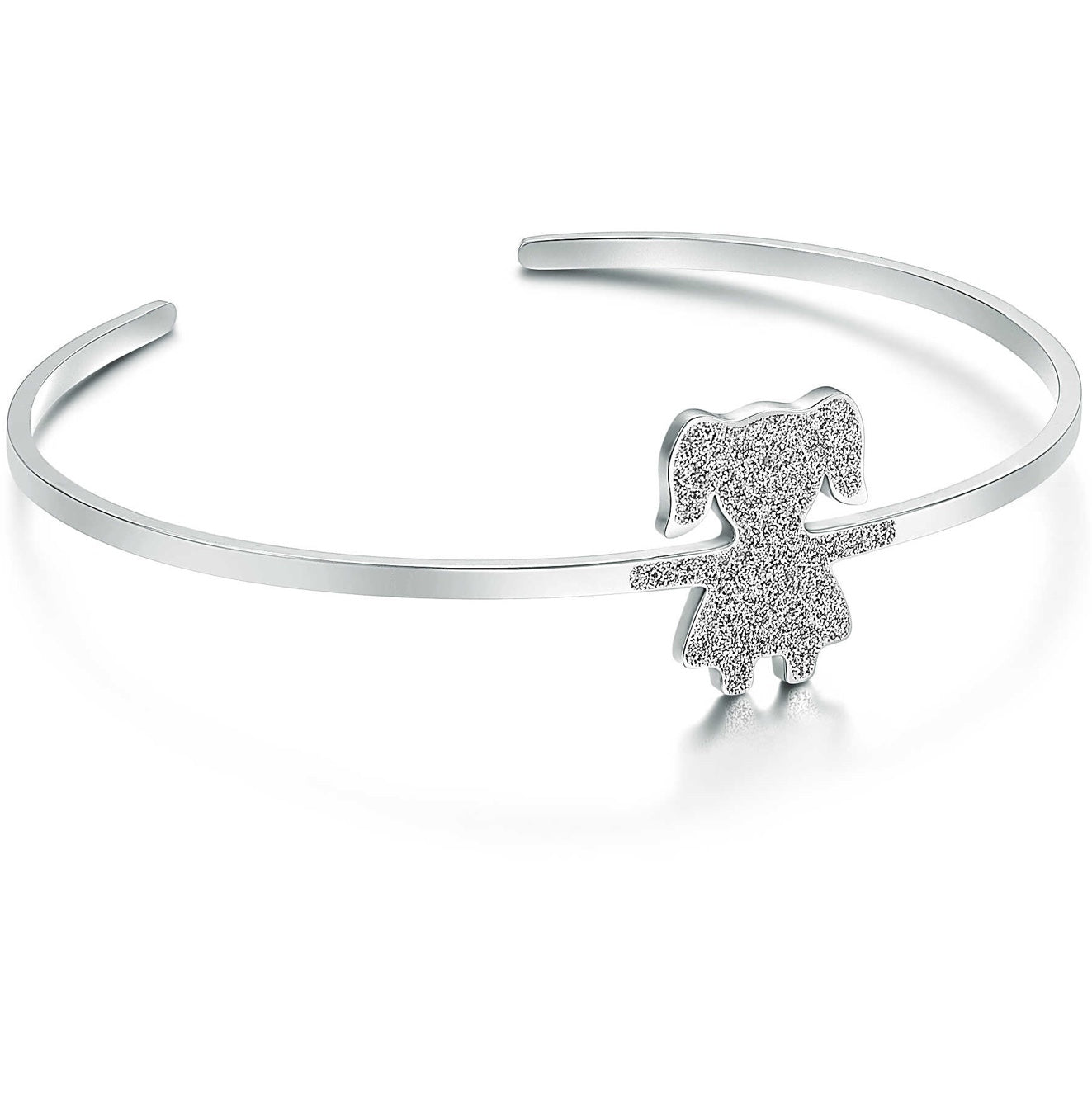 Bracciale da Donna Brand in Acciaio Collezione Kids Rigido con Bimba impreziosita da Glitter
