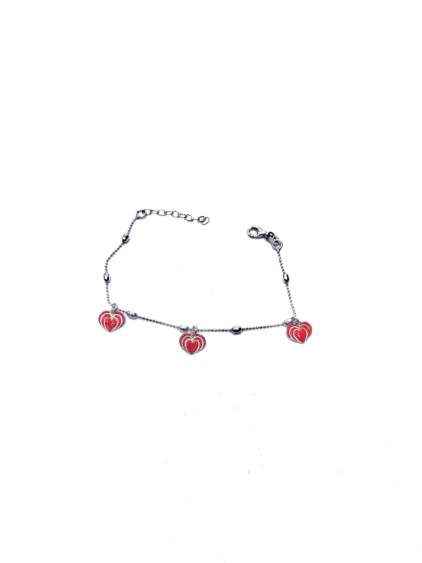 Bracciale Argento 925 Cuori Rossi - Toptime Store