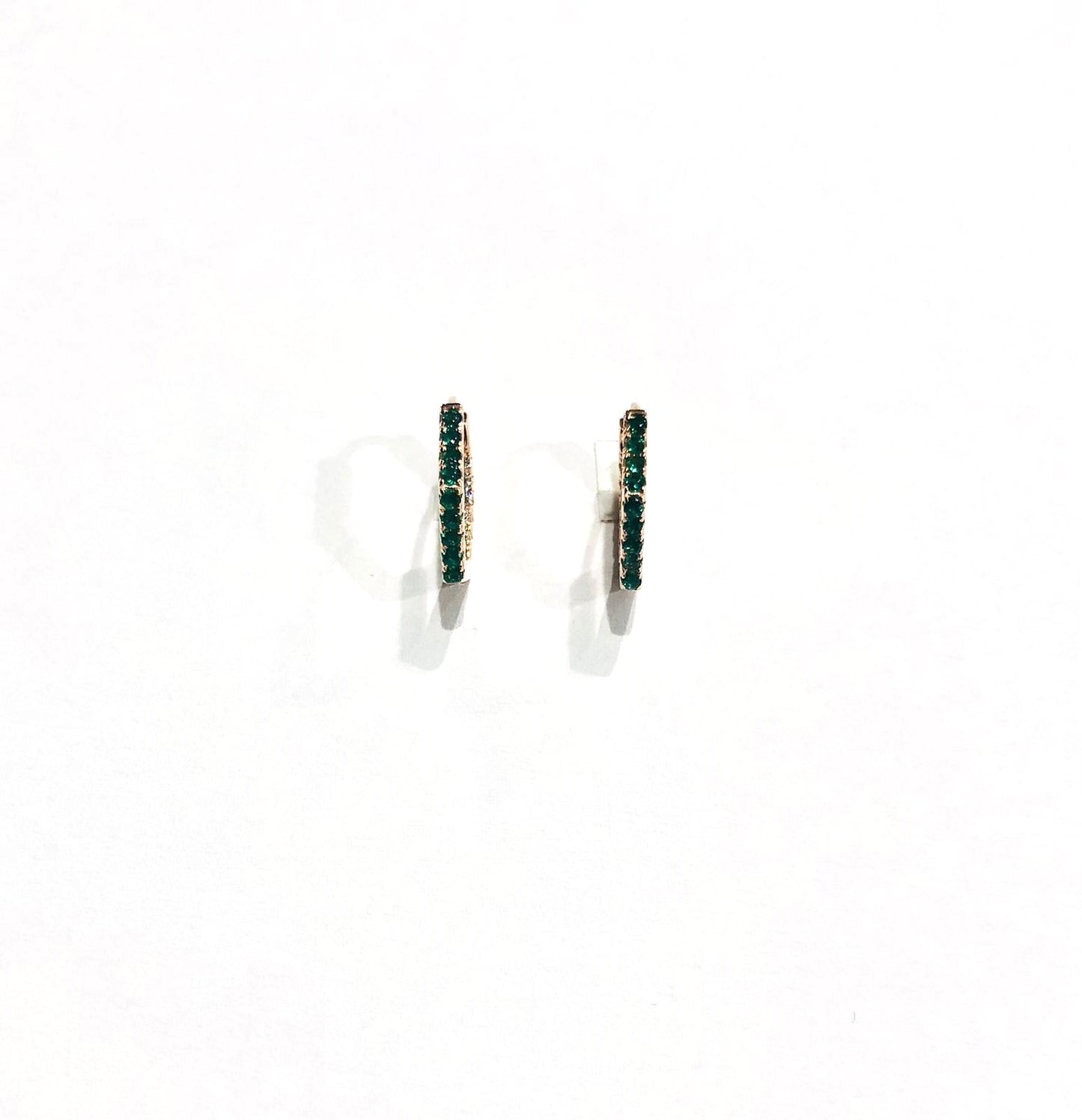Cerchi Argento 925 Rosato Pietre Verdi - Toptime Store