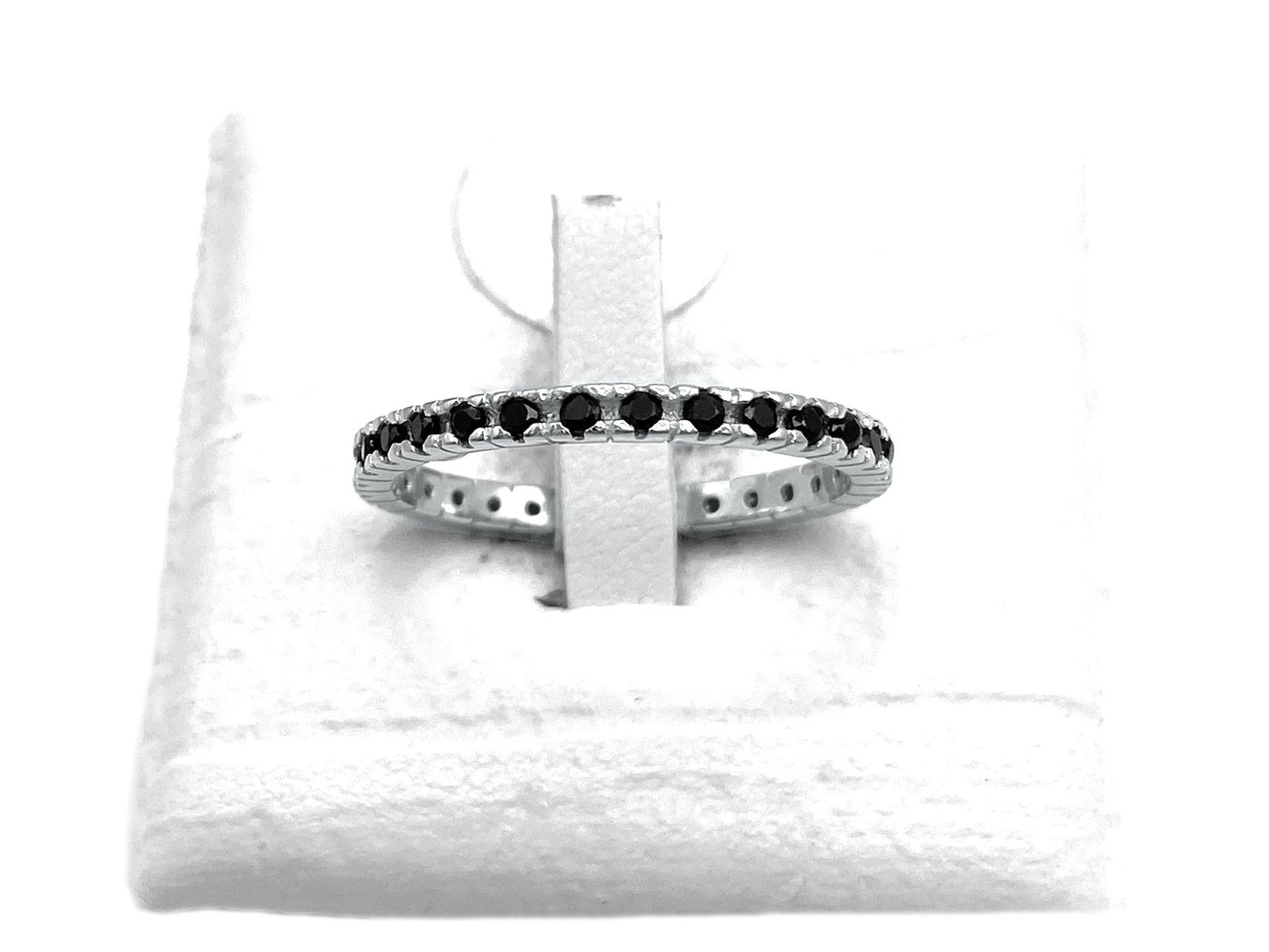 Anello Girodito Argento 925 con Zirconi Nero - Toptime Store