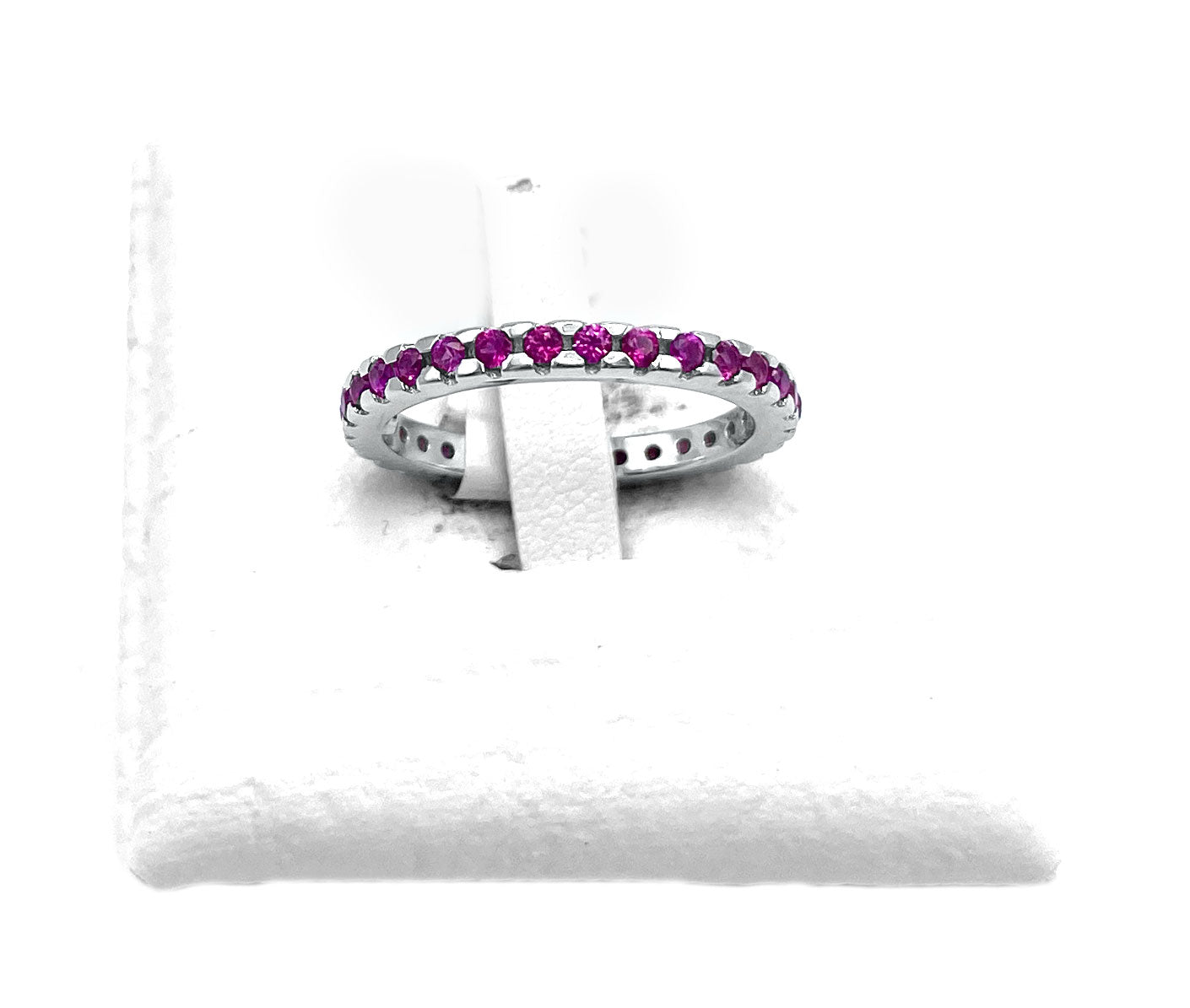 Anello Girodito Argento 925 con Zirconi Fucsia - Toptime Store