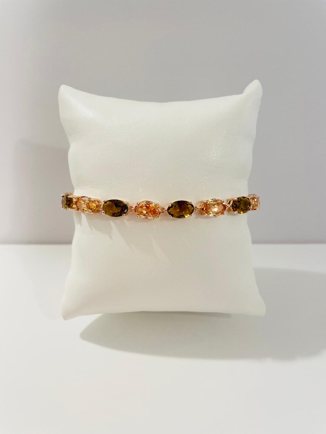 Bracciale da Donna Top Time in Argento 925 Rosato con Pietre Colorate