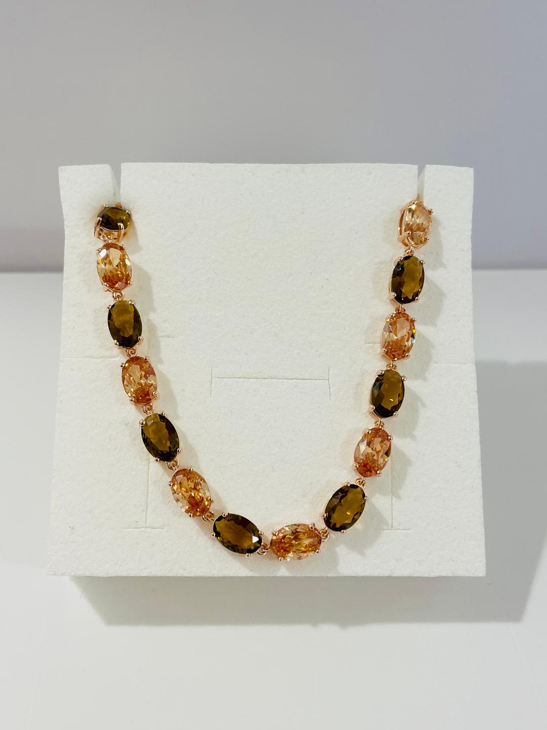 Bracciale da Donna Top Time in Argento 925 Rosato con Pietre Colorate