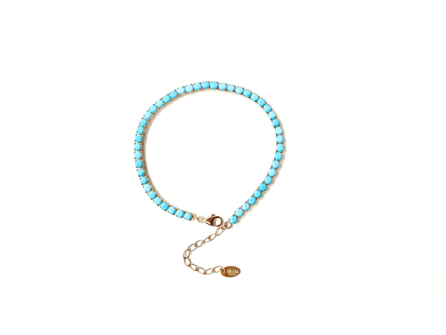 Bracciale da Donna Top Time in Argento 925 Rosato tipo Tennis con Zirconi Neri o Azzurri