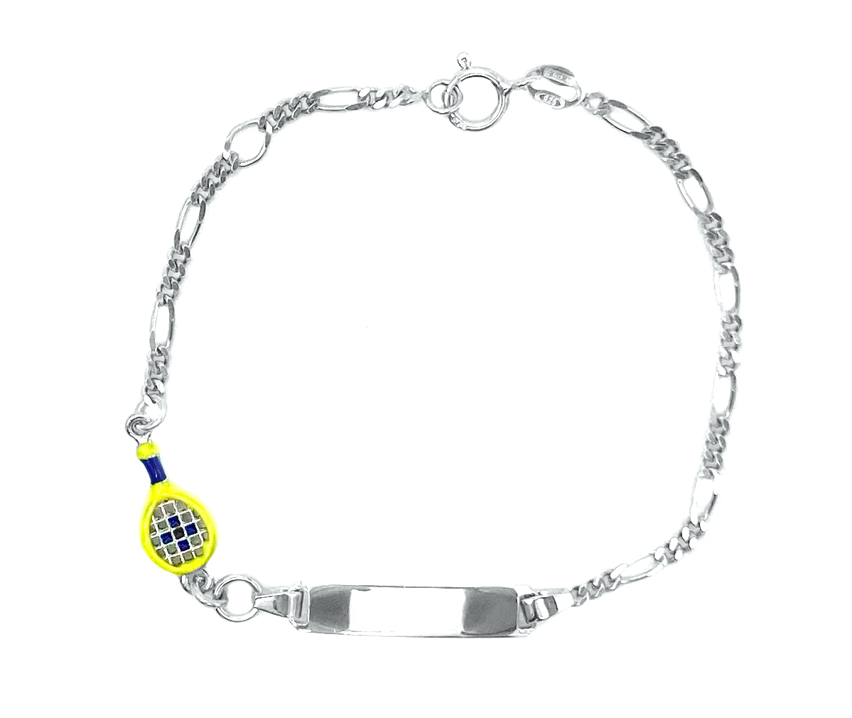 Bracciali Bimbo Argento 925 con Targhetta Racchetta da Tennis - Toptime Store
