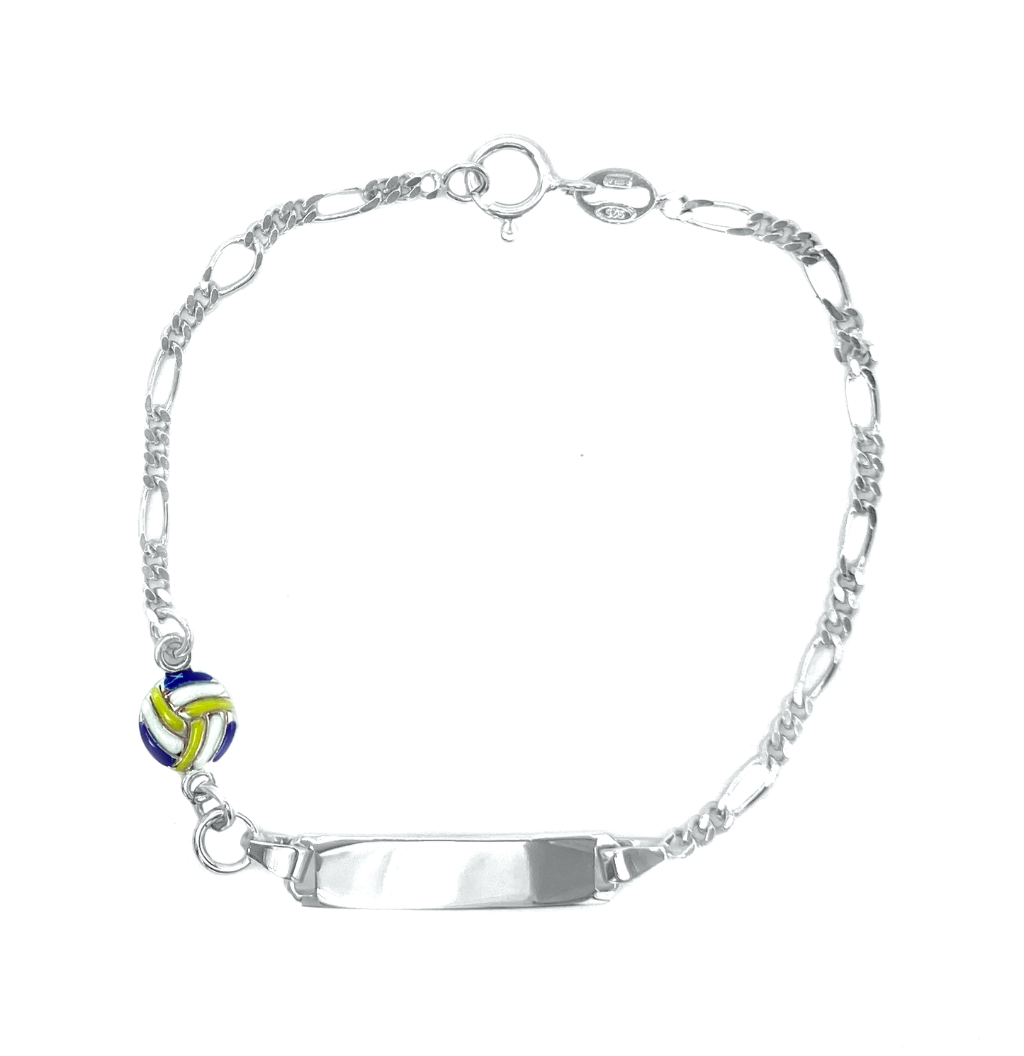 Bracciali Bimbo Argento 925 con Targhetta Palla da Pallavolo - Toptime Store