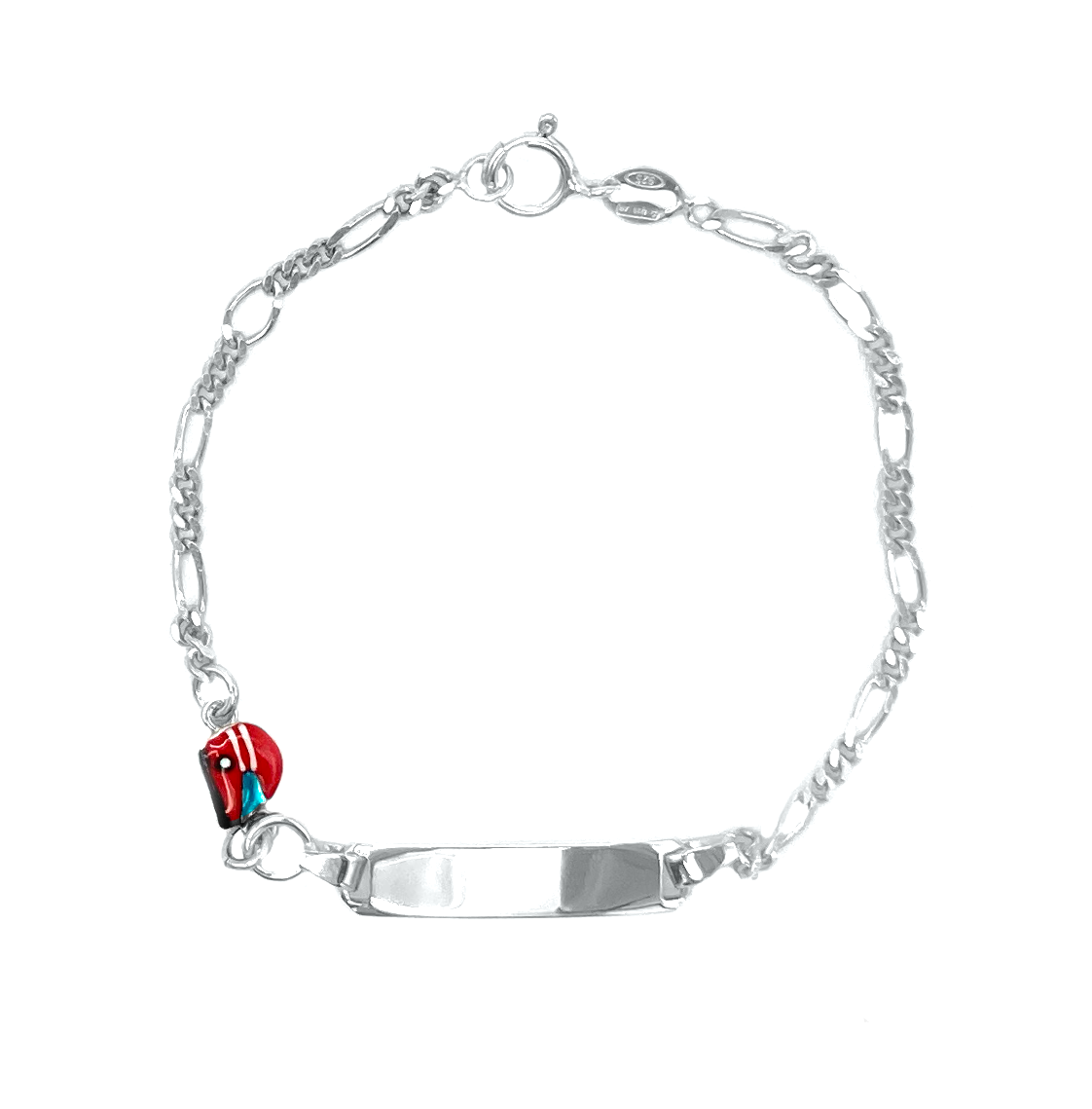 Bracciali Bimbo Argento 925 con Targhetta Casco Rosso - Toptime Store