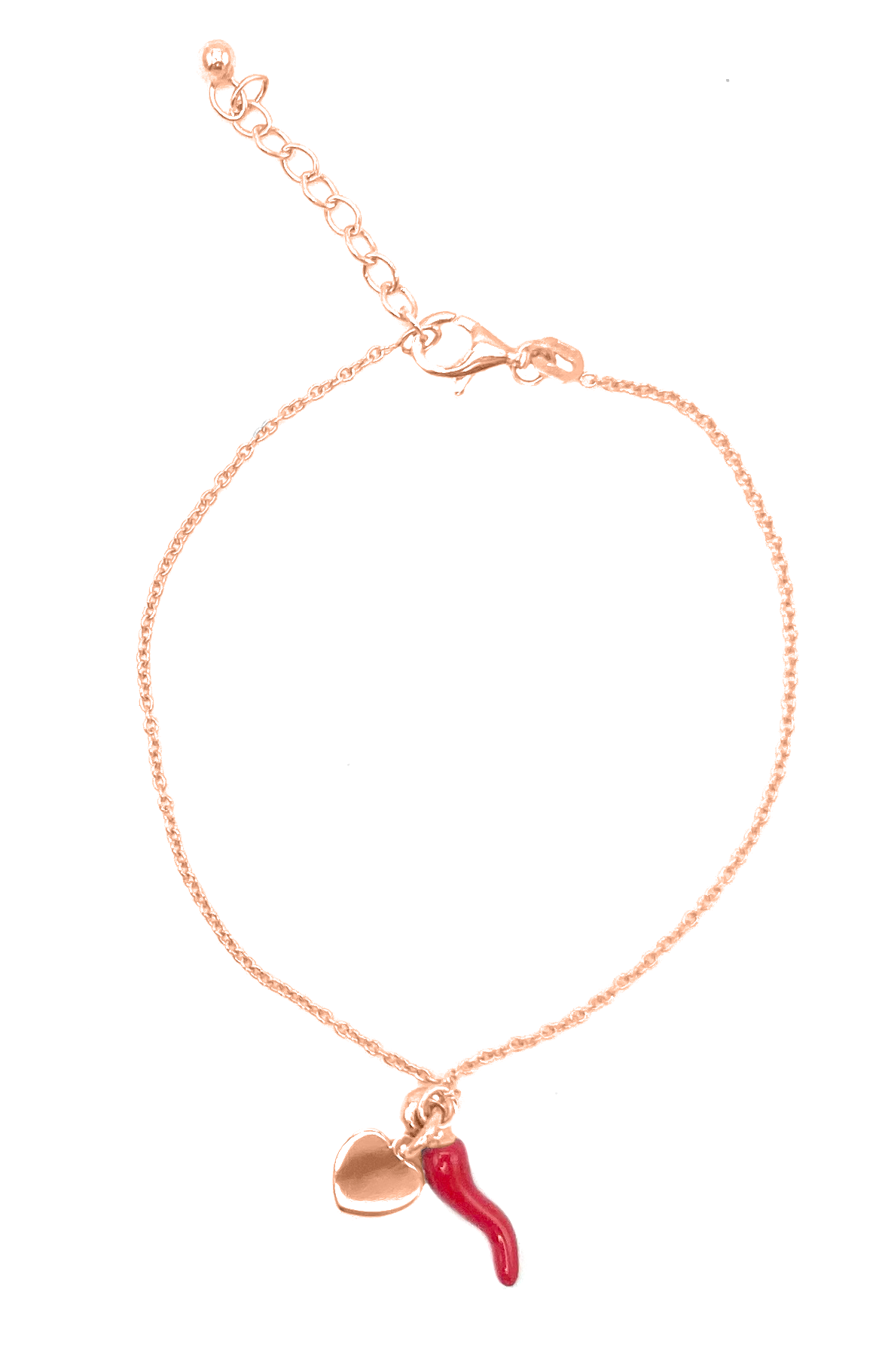 Bracciali Argento 925 Corno e Cuore Rosato - Toptime Store