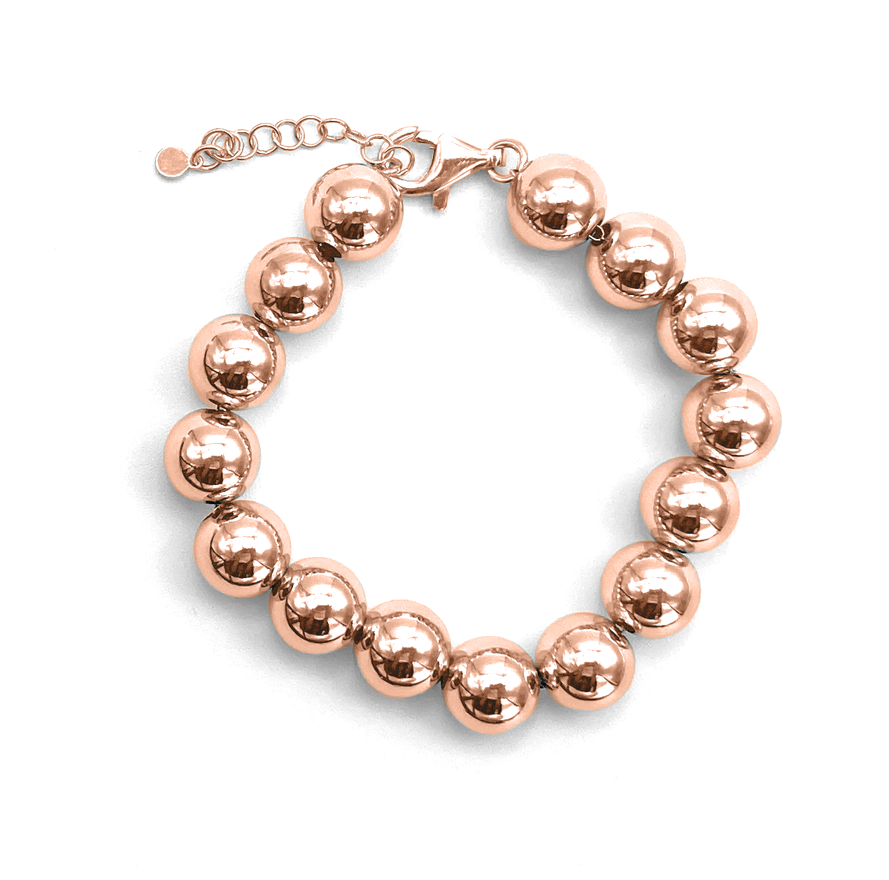 Bracciali Argento Rosato 925 1-1,5 con Sfere Lisce - Toptime Store