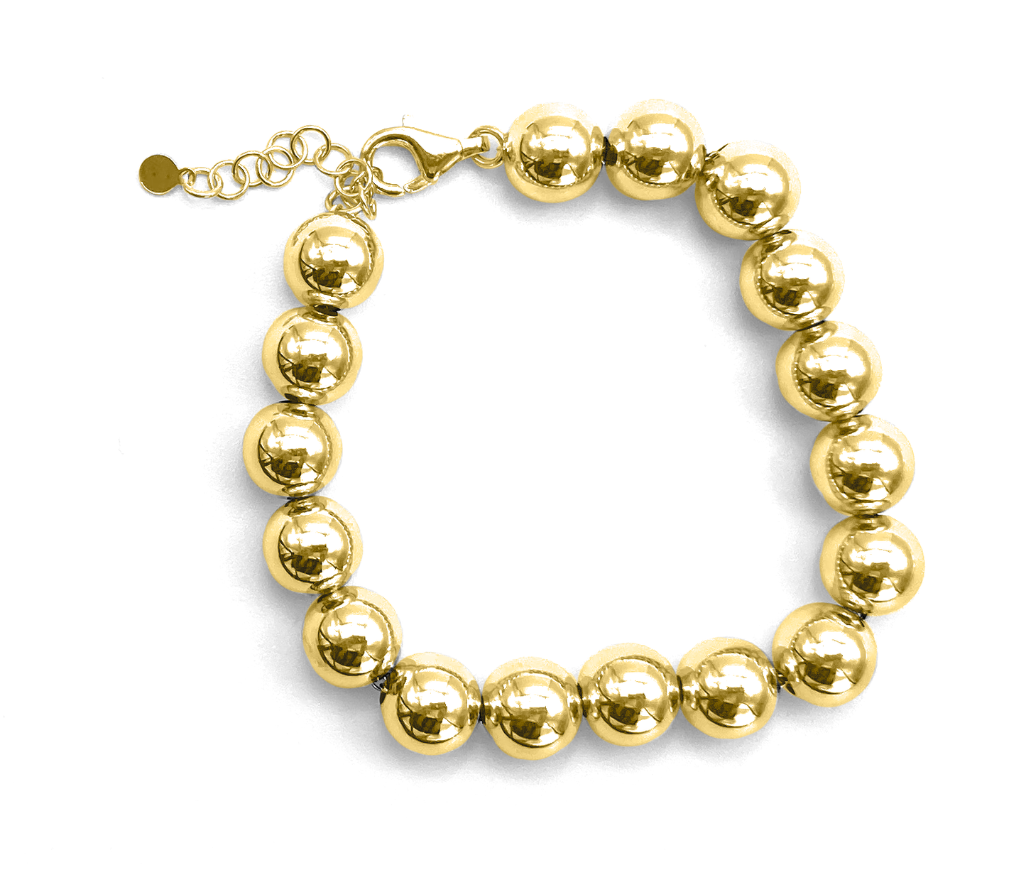 Bracciali Argento 925 Dorato con Sfere Lisce 9-9,5 - Toptime Store