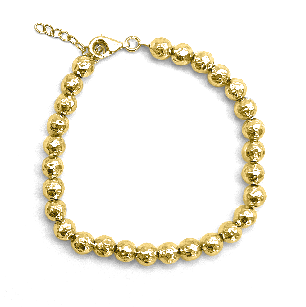 Bracciali Argento 925 Dorato con Sfere Martellate - Toptime Store