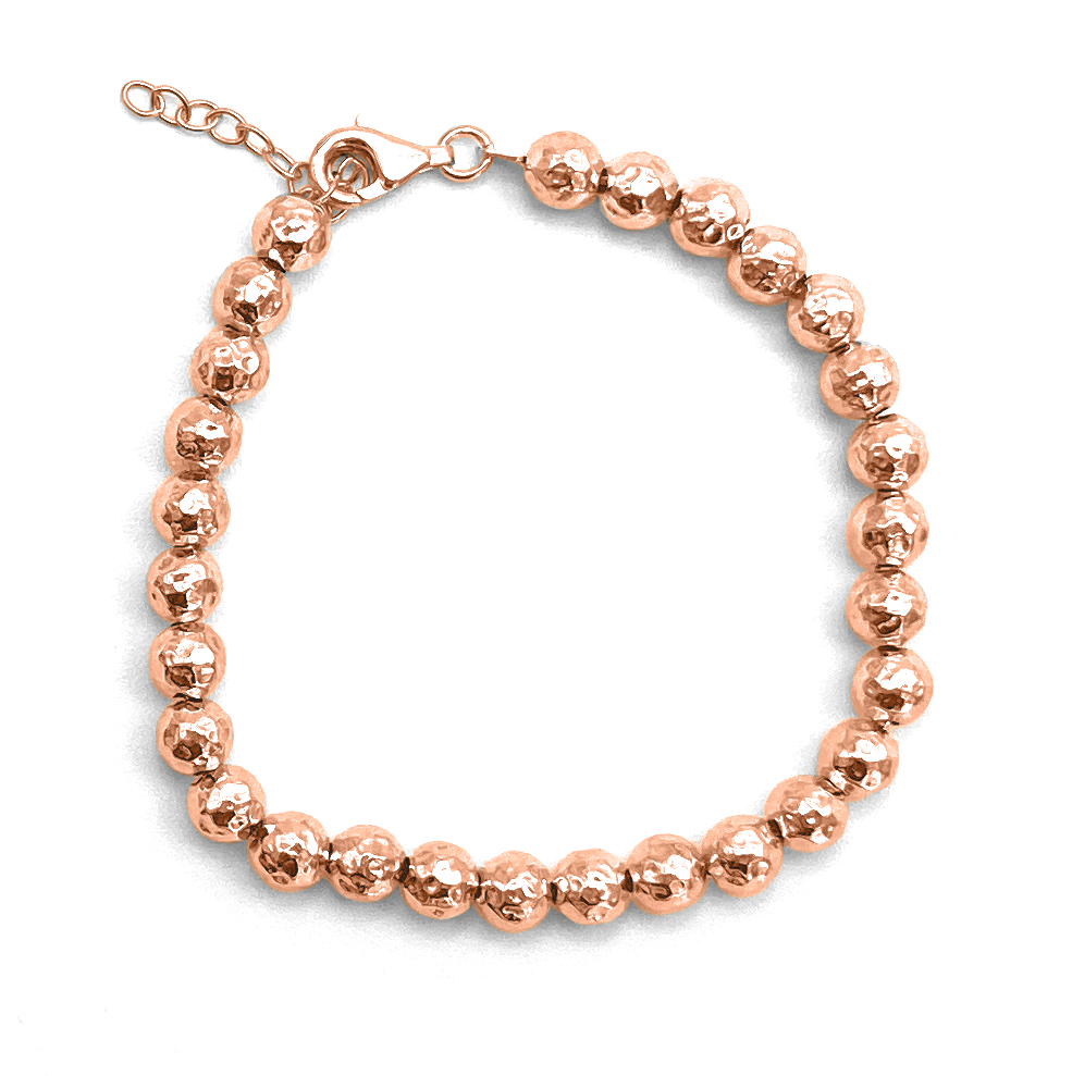 Bracciali Argento 925 Rosato con Sfere Martellate - Toptime Store