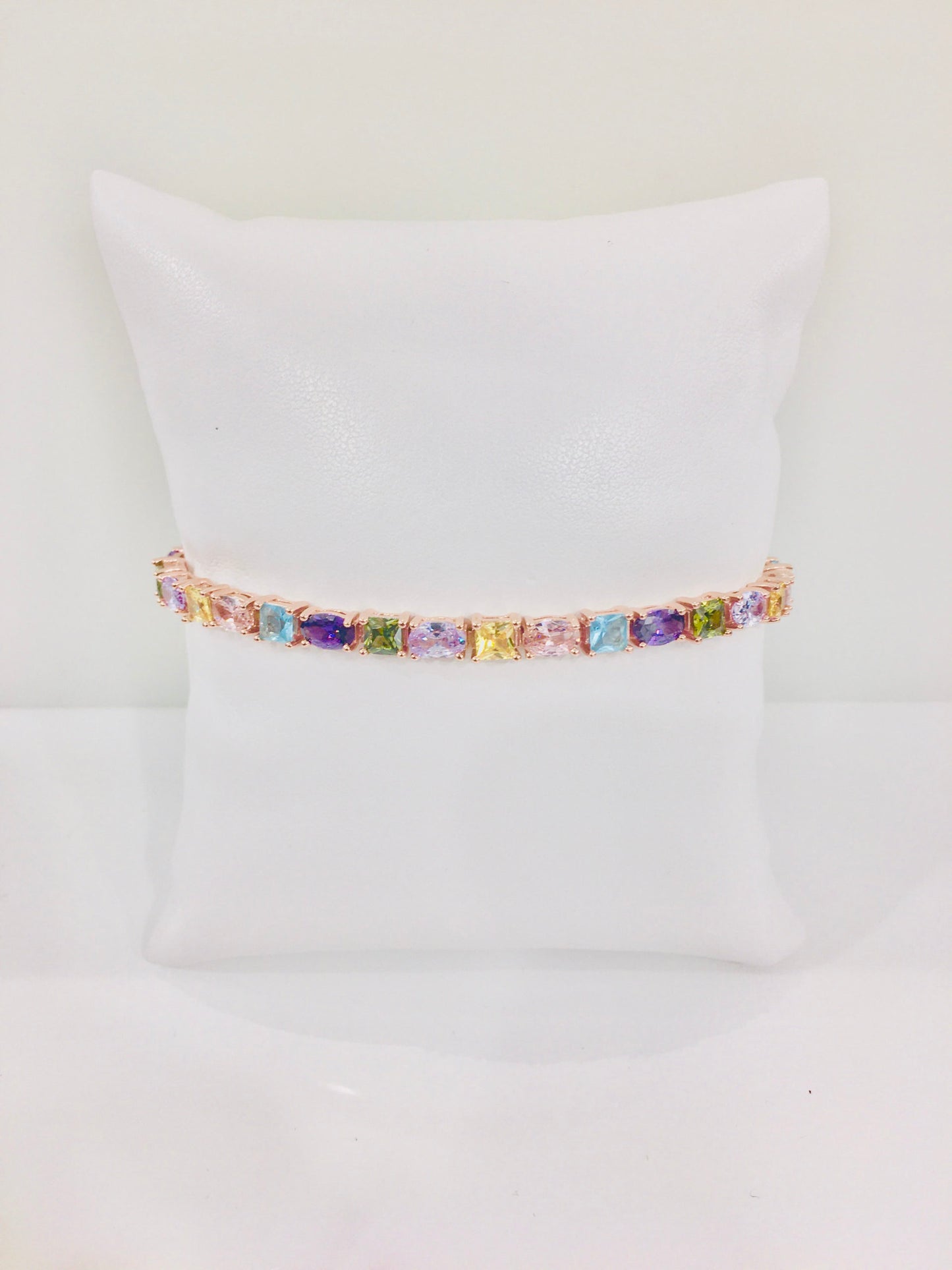 Bracciale da Donna Top Time in Argento 925 Rosato Tipo Tennis Multicolor