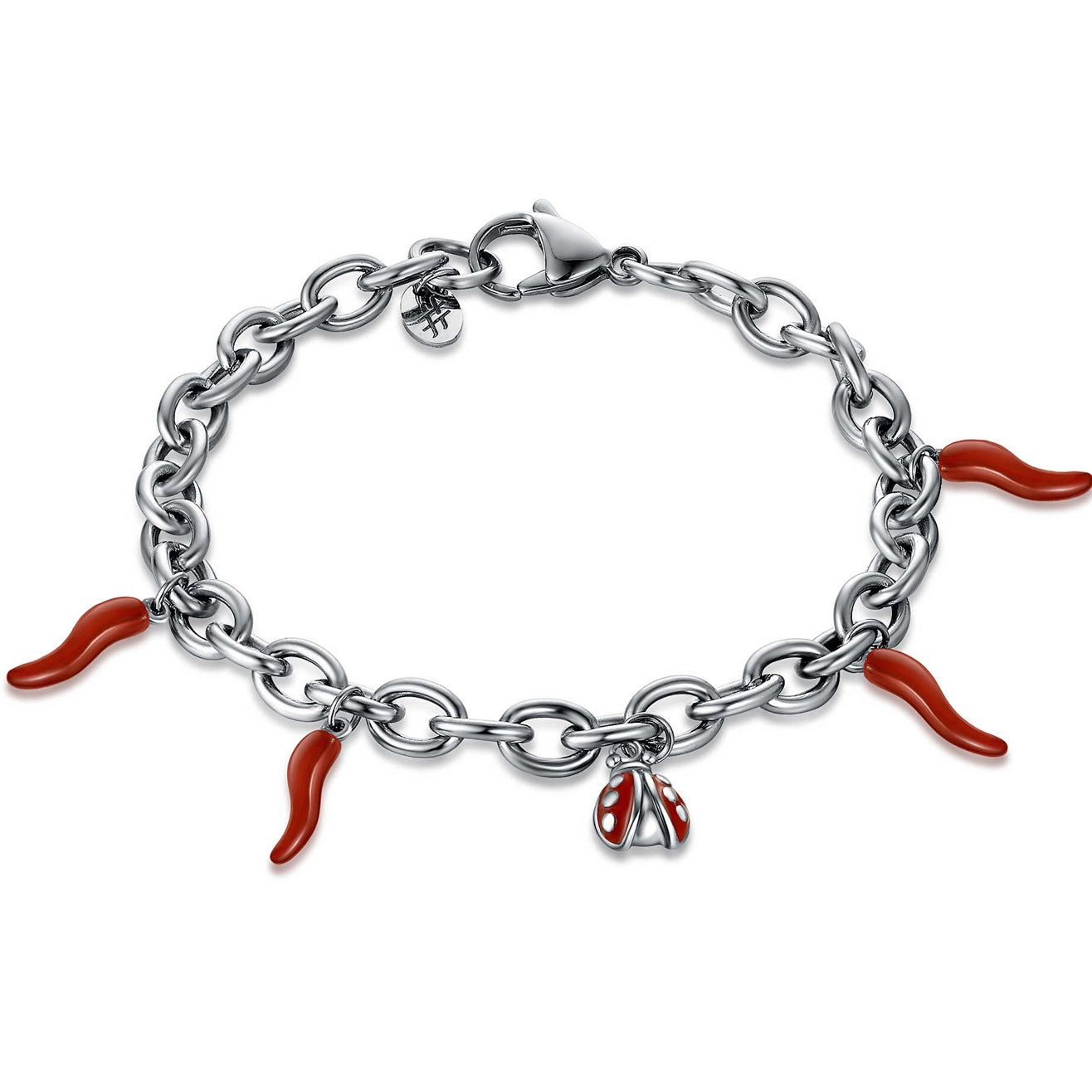 Bracciale da Donna Brand in Acciaio Collezione Sweet and Spicy con Charms Portafortuna
