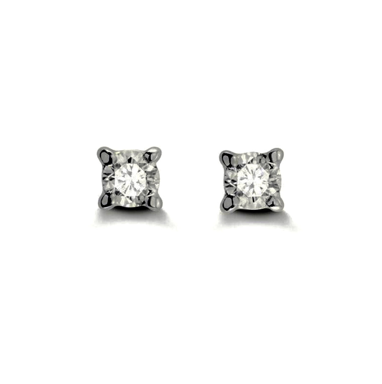 Orecchini da Donna Top Time in Oro Bianco 18kt Diamanti 0,08