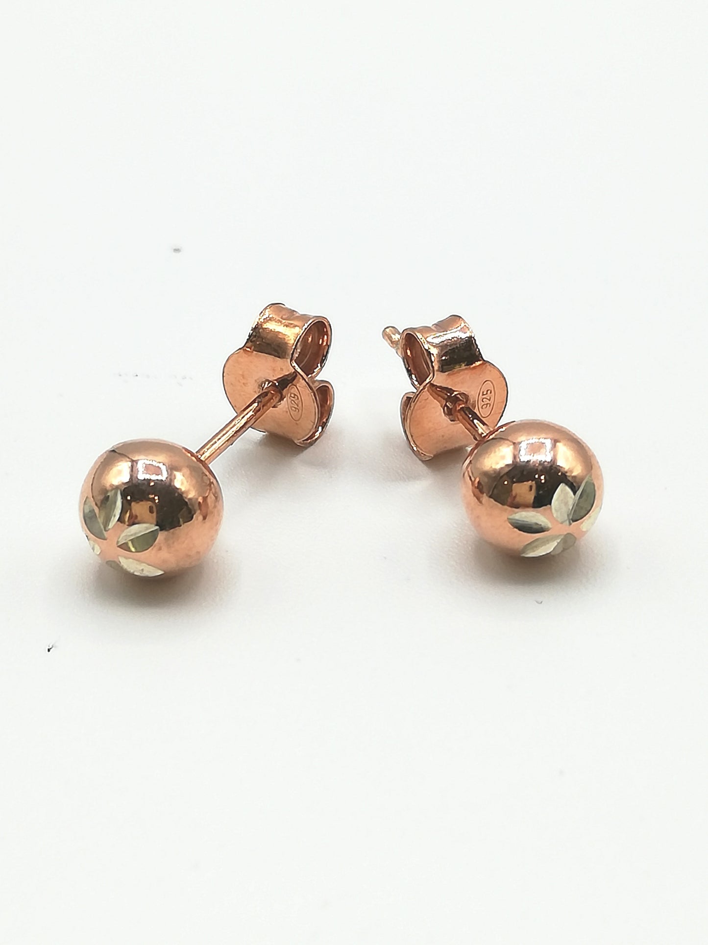 Orecchini da Donna Top Time in Argento 925 Rosato a Sfera Diamantata
