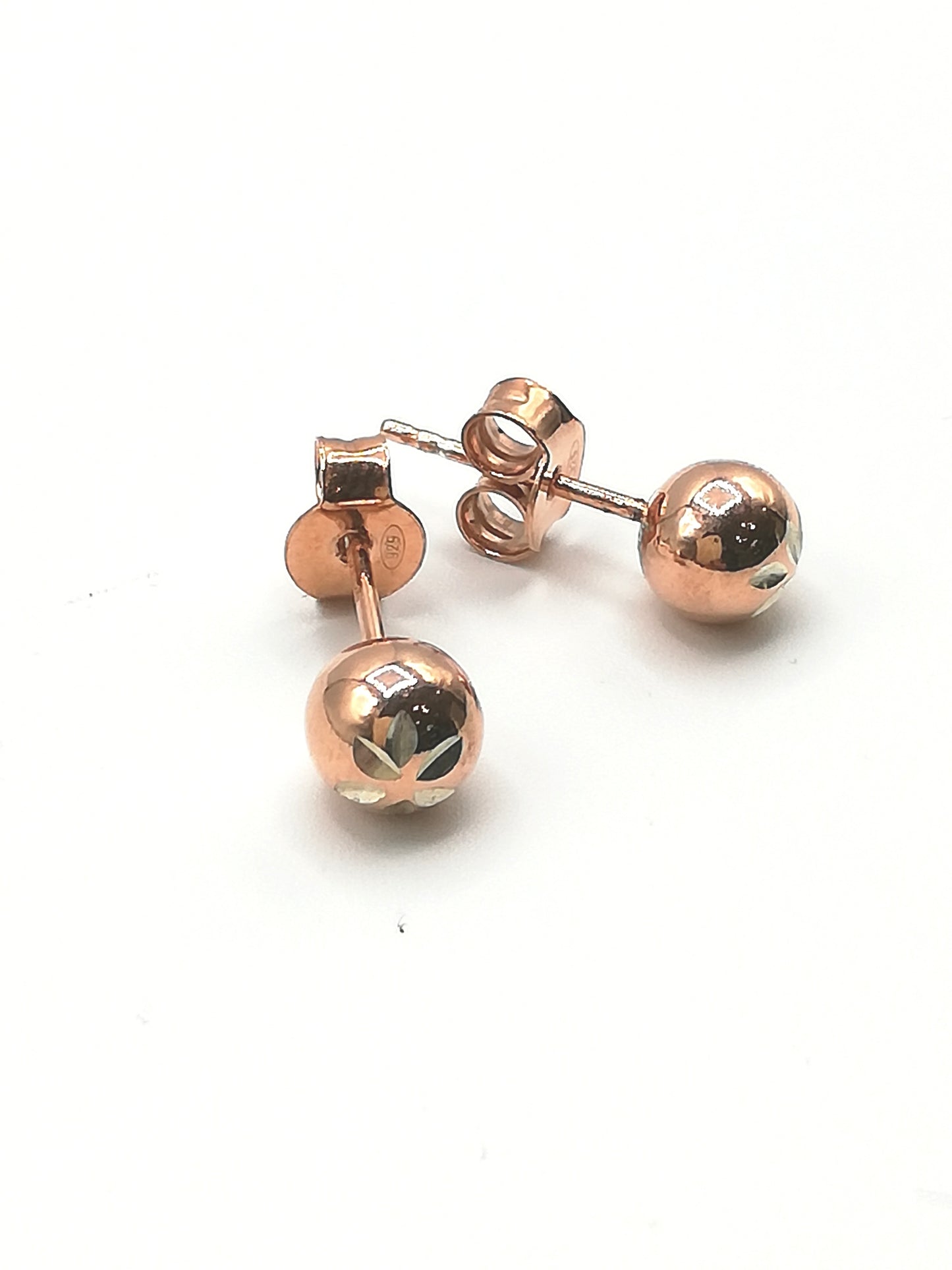 Orecchini da Donna Top Time in Argento 925 Rosato a Sfera Diamantata