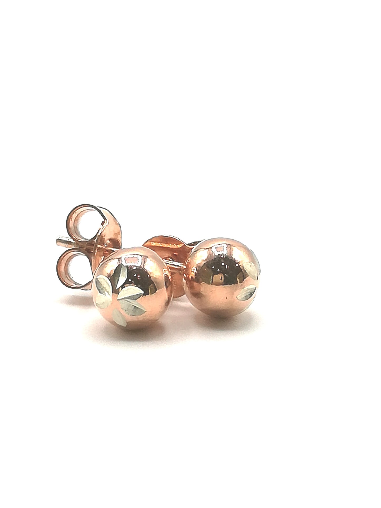 Orecchini da Donna Top Time in Argento 925 Rosato a Sfera Diamantata
