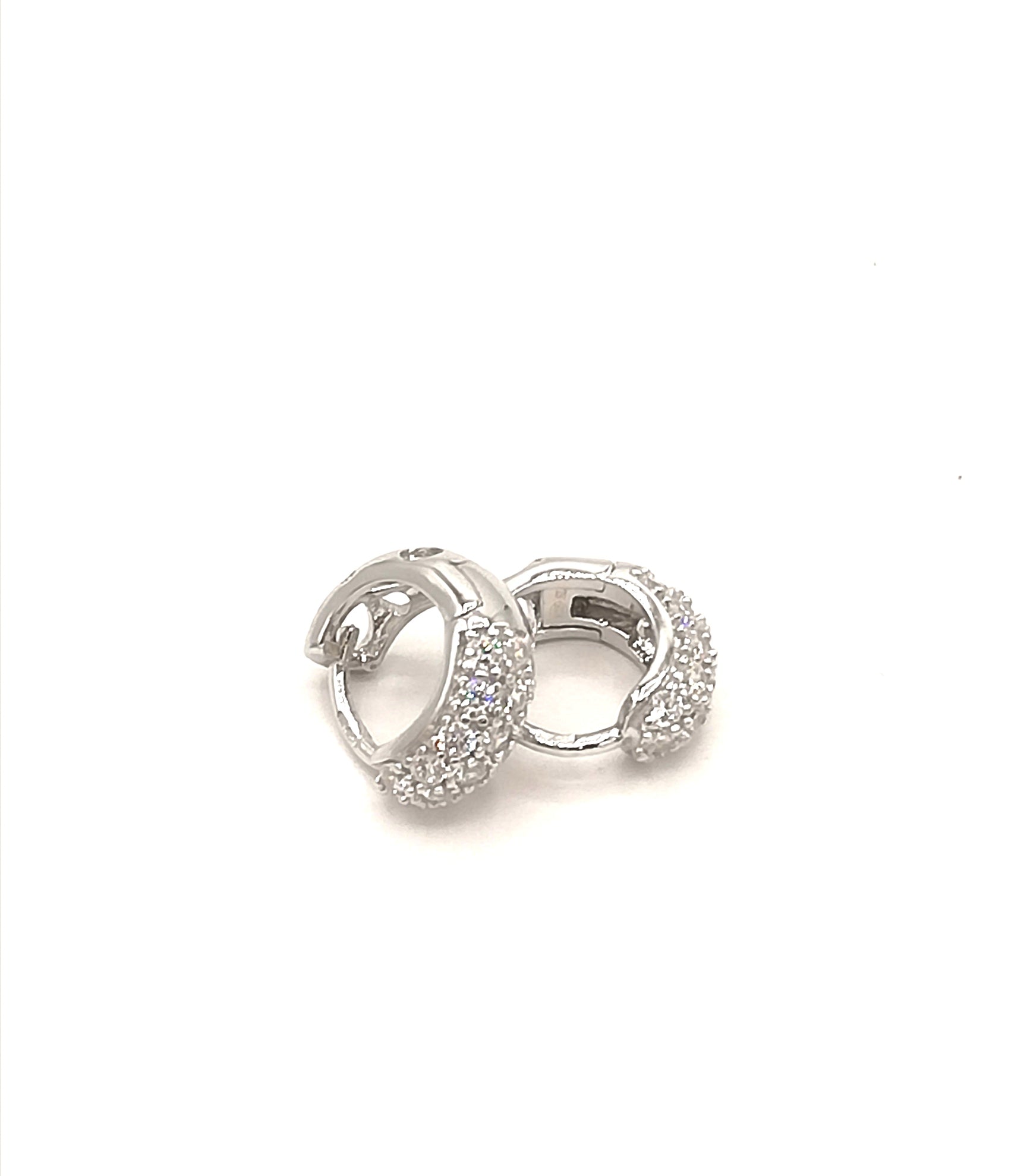 Buccellati Orecchini Orecchini Argento 925 Con Zirconi Placcati Orecchini Huggie Hoop Buccellati Orecchini Orecchini Argento 925 Con Zirconi Placcati Orecchini Huggie Hoop