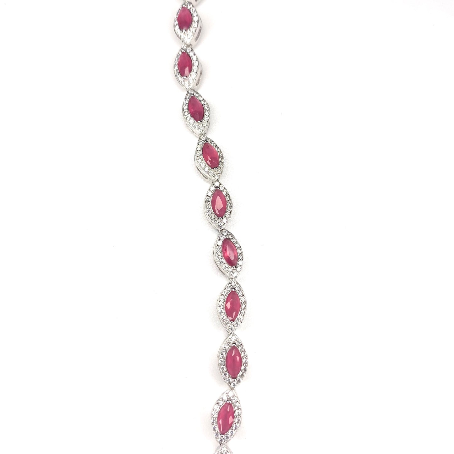 Bracciale Argento 925 Tennis Bianco Fucsia - Toptime Store