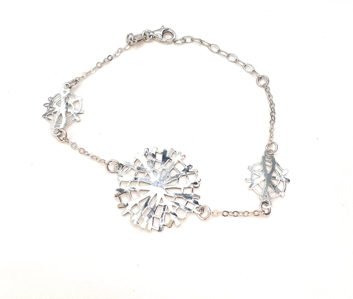 Bracciale da Donna Top Time in Argento 925 con Fiocchi di Neve
