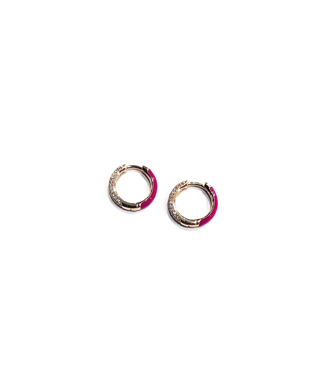 Orecchini Argento 925 Rosato Zirconi e Smaltati - Toptime Store