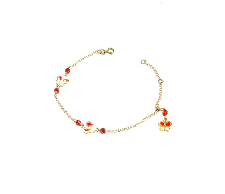 Bracciale Battesimo Oro Giallo Farfalle - Toptime Store
