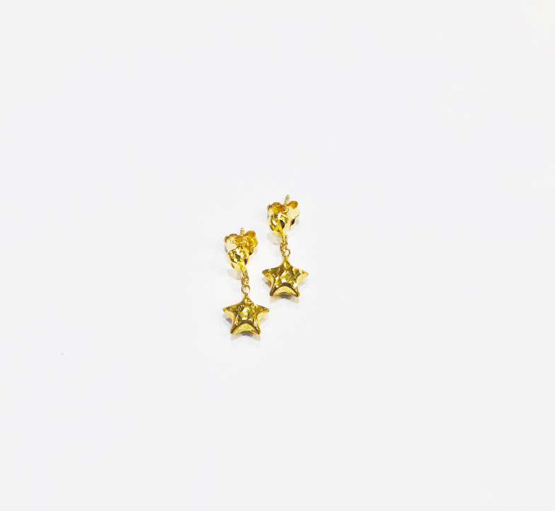 Orecchini Pendenti Oro Giallo Stelle - Toptime Store