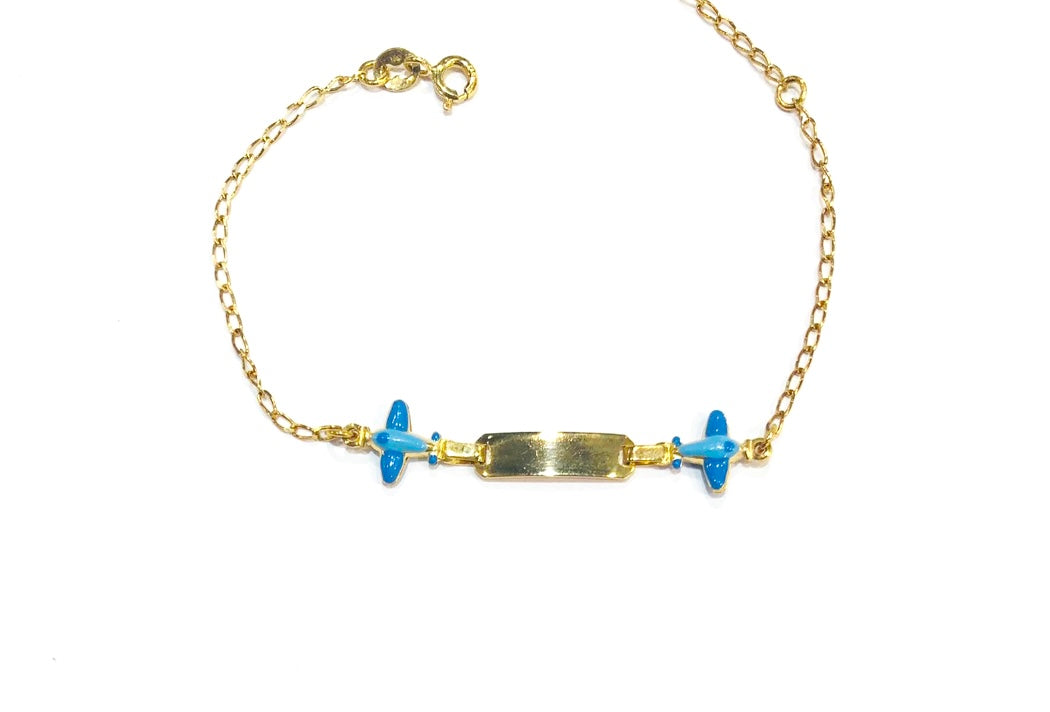 Bracciale Battesimo Oro Giallo Aereoplanini - Toptime Store