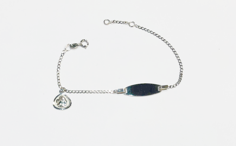 Bracciale Battesimo Oro Bianco Angelo - Toptime Store