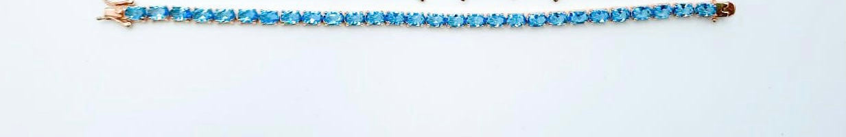 Bracciale da Donna in Argento 925: Tennis Azzurro e Stelle/Pietre Pendenti