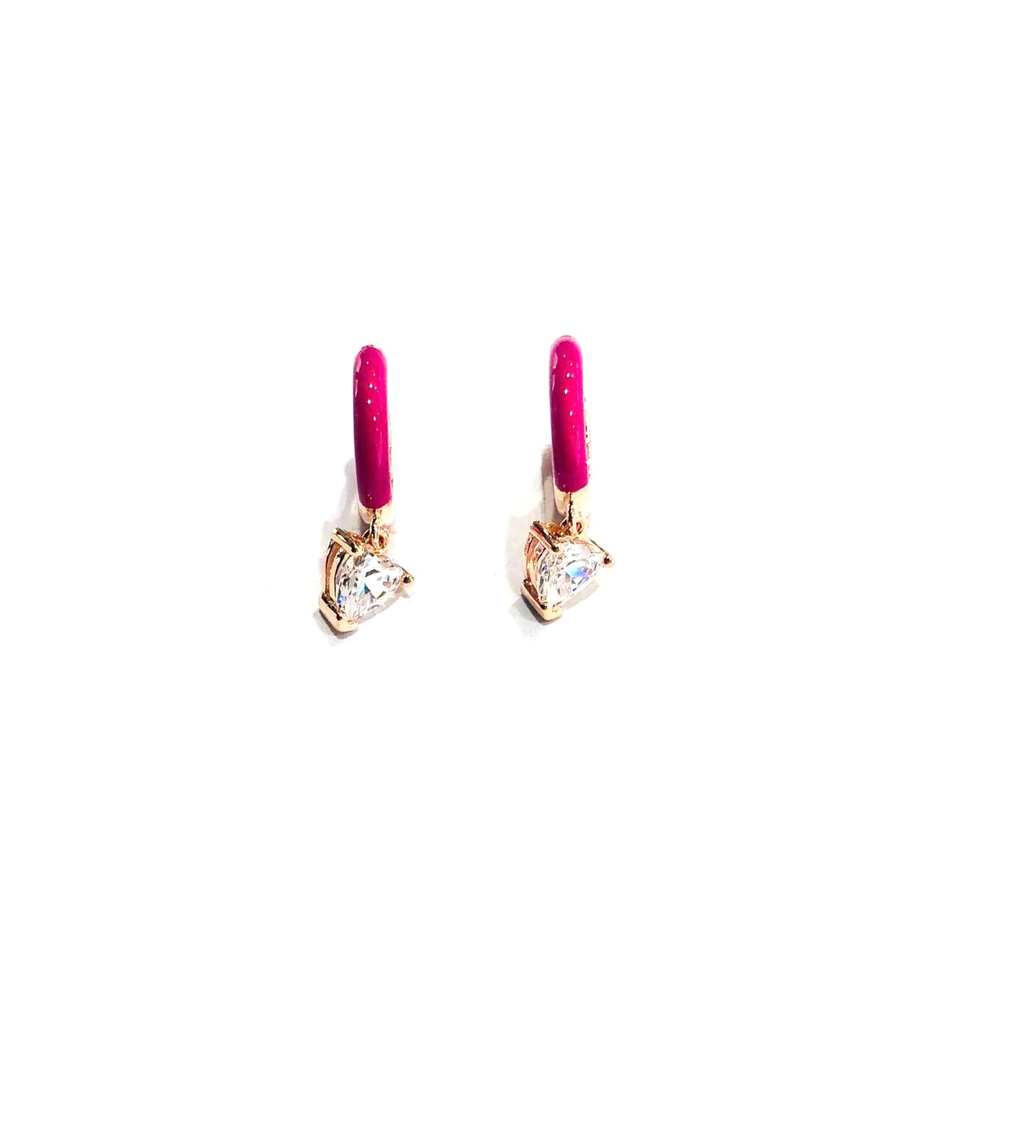 Orecchini Argento 925 Rosato Smaltati con Pendente - Toptime Store