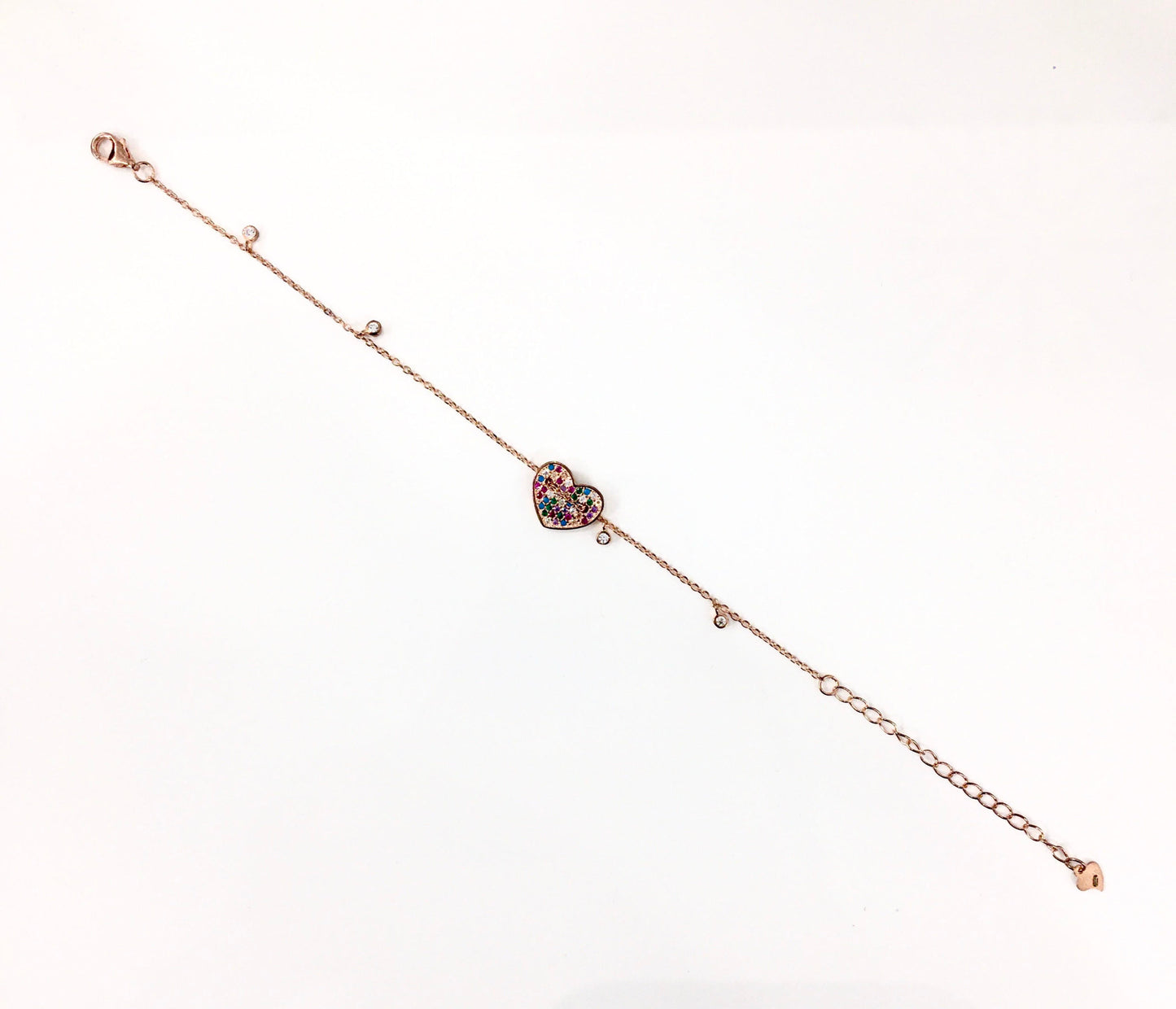Bracciale Argento 925 Rosè Cuore e Zirconi - Toptime Store