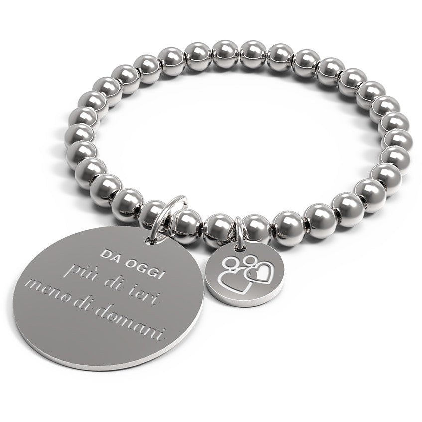Bracciale elastico 10 Buoni Propositi Collezione Bangle da oggi "Più di ieri meno di domani"