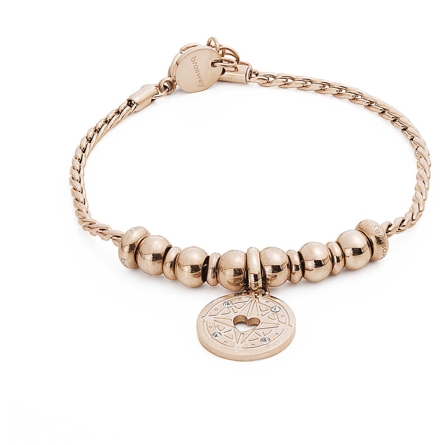 Bracciale da Donna Brosway in Acciaio Rosato Collezione Tres Jolie con Charm