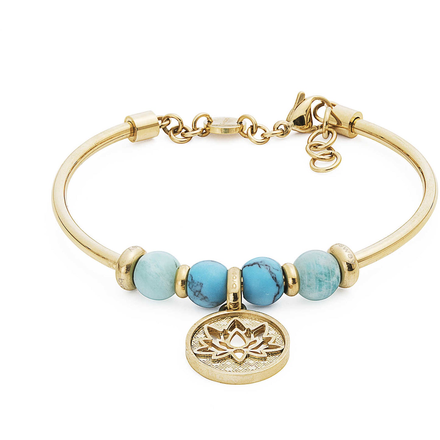 Bracciale da Donna Brosway in Acciaio Dorato Collezione Tres Jolie con Charm Fiore di Loto