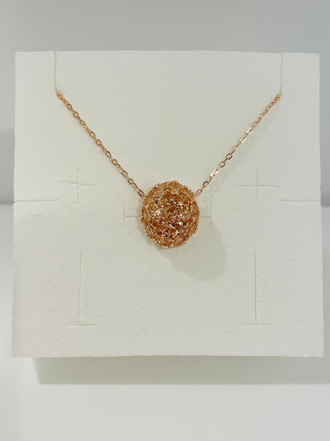 Collana da Donna Top Time in Argento 925 Rosato a Sfera con Zirconi