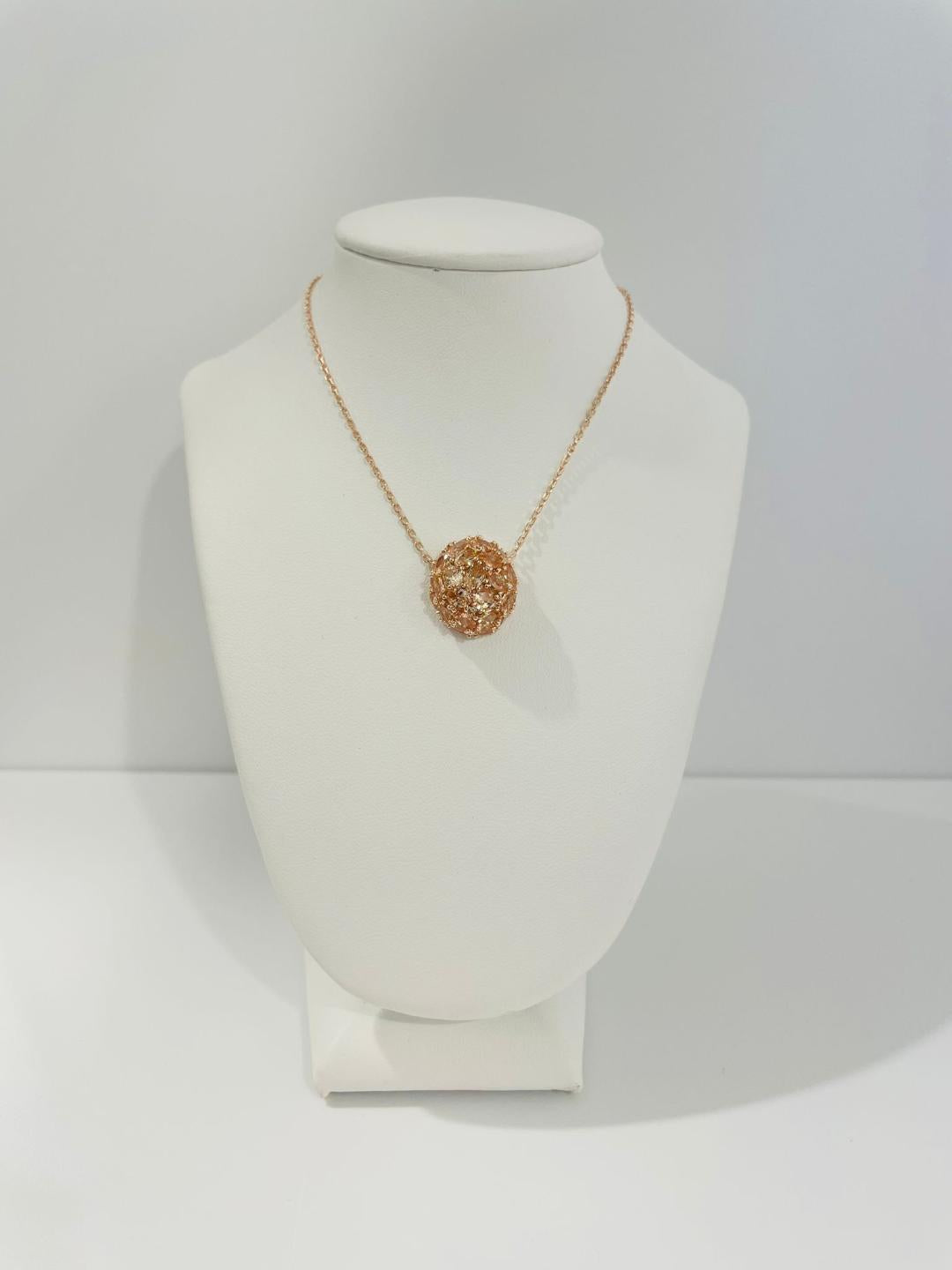 Collana da Donna Top Time in Argento 925 Rosato a Sfera con Zirconi