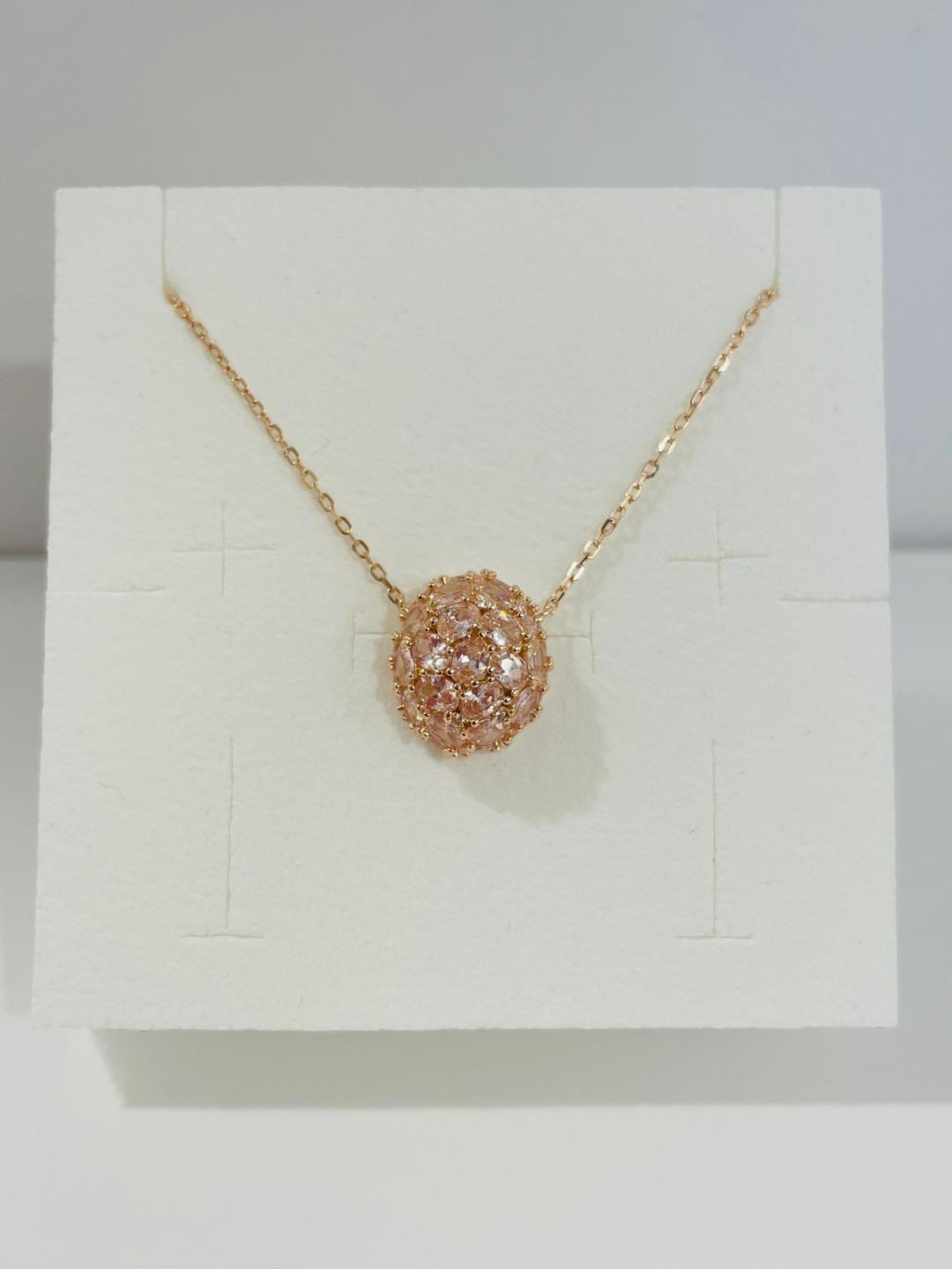 Collana da Donna Top Time in Argento 925 Rosato a Sfera con Zirconi