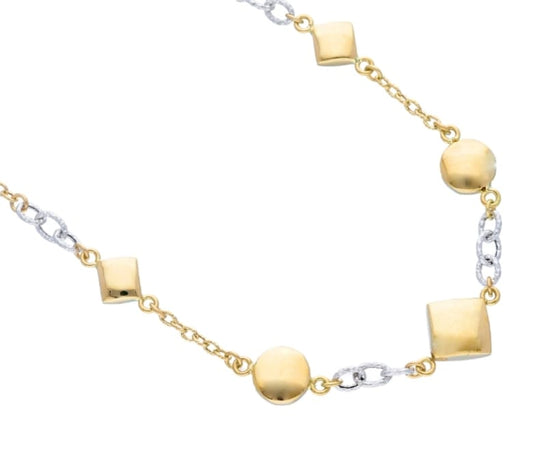 Collana da Donna Top Time in Oro Giallo e Bianco 18kt con Forme Geometriche