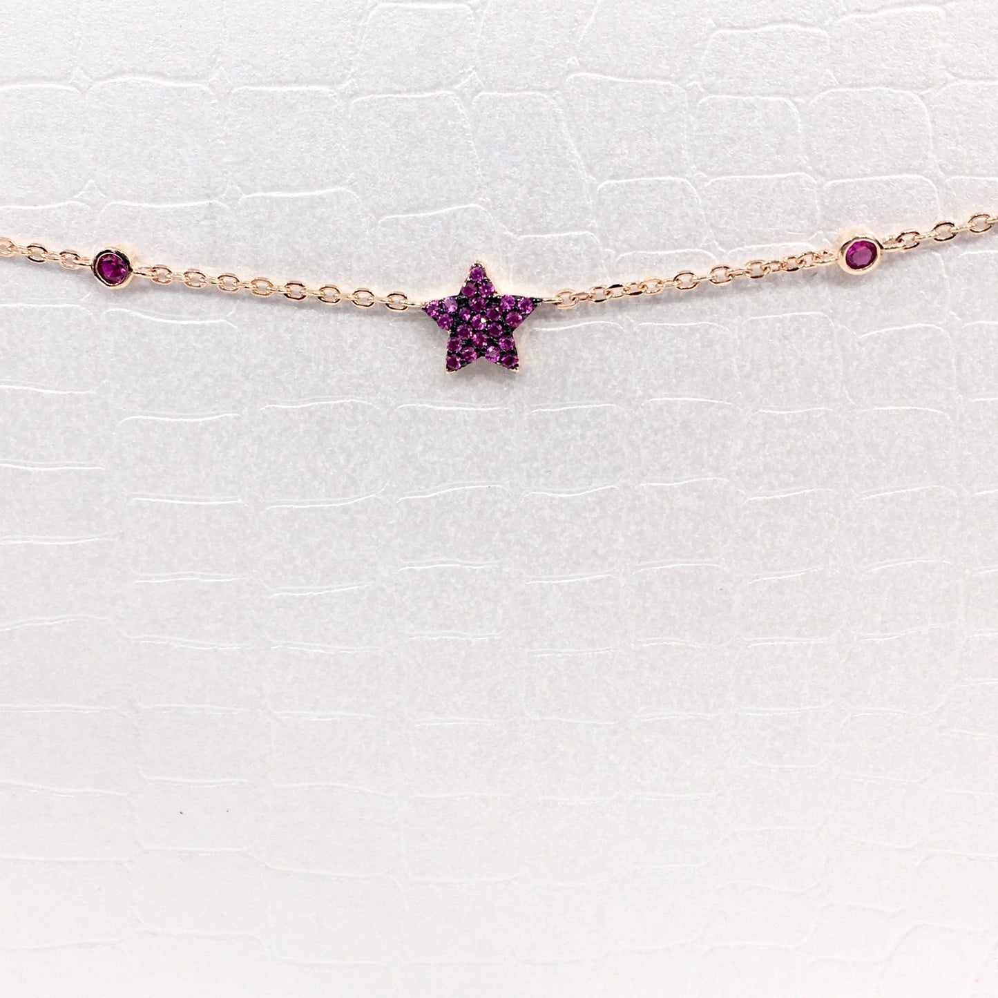 Bracciale da Donna Top Time in Argento 925 Rosato con Stella impreziosita da Zirconi Fucsia